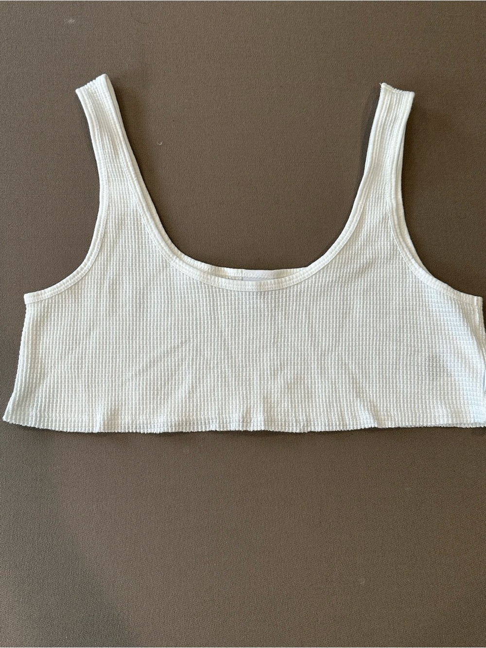 TNA waffle cropped tank top